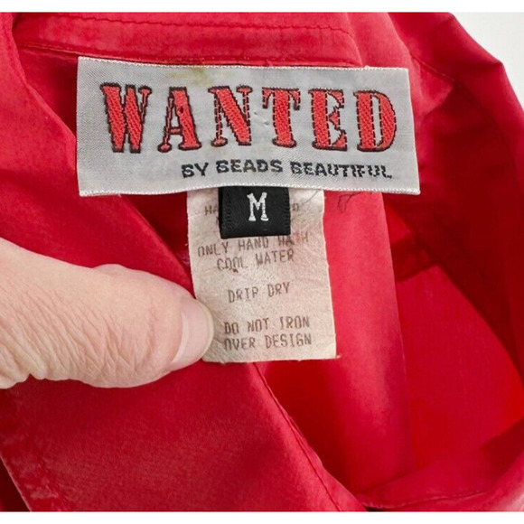 VTG 100% Silk Hand Painted Button Up Shirt Medium Boho Hippie Artsy Southwest - Picture 6 of 7